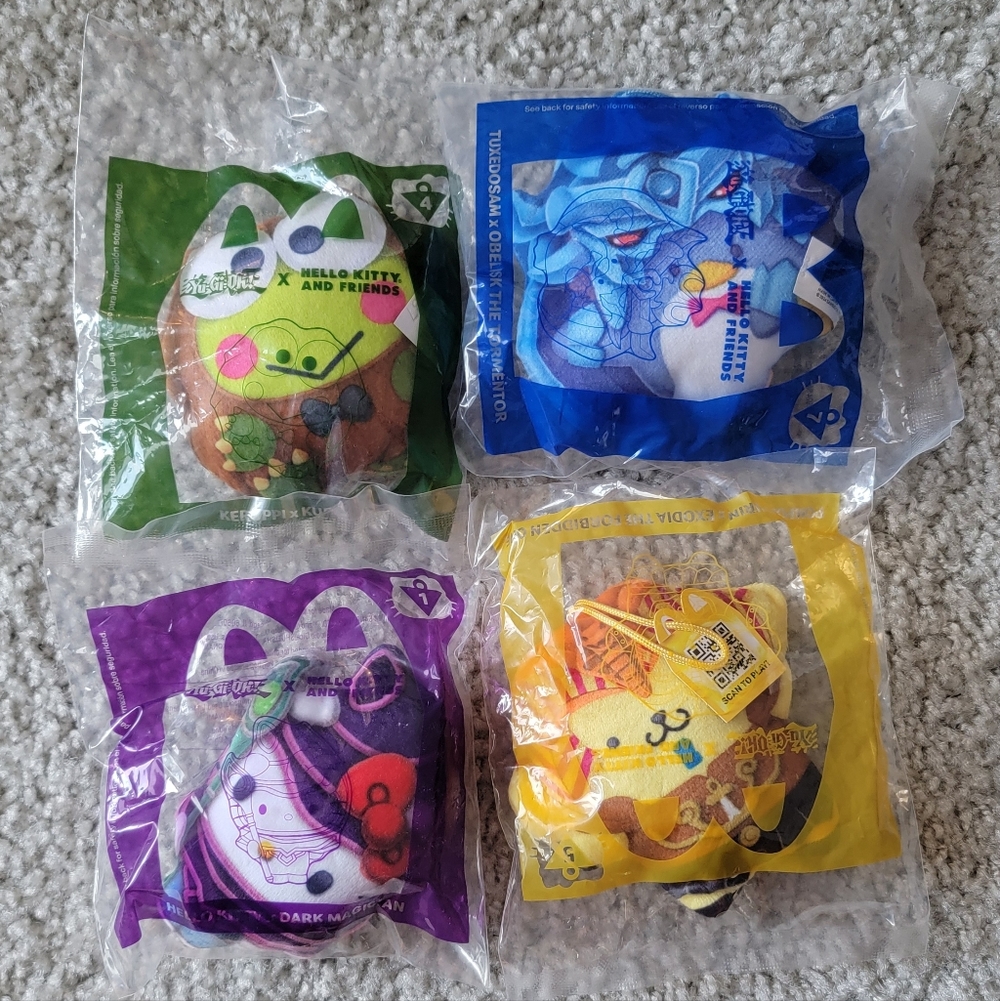 2024 Sanrio Hello Kitty And Friends x Yugioh Plush Keychain Set of 4